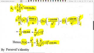 PARSEVALS IDENTITY  FOURIER SERIES [upl. by Joette]