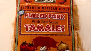 Trader Joe’s Tamales Review  Cedarlane Pulled Pork With Red Sauce Tamales [upl. by Eniamahs]