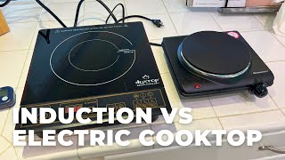 Induction vs Electric Cooktop Side by Side Comparison [upl. by Atinot826]