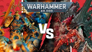 Ultramarines vs Tyranids  Warhammer 40k Battle Report [upl. by Inneg]