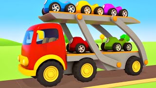 Helper cars full episodes cartoons for kids Street vehicles amp car transporter Racing cars for kids [upl. by Narcis]