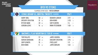 Backwell Flax Bourton CC T20 XI v Stoke Bishop CC Bristol Twenty20 [upl. by Studnia]