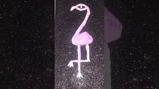 Drawing Flamingo 🦩 with shell  Shell drawing  Creative drawing  Art and craft  yt shorts [upl. by Milissent]