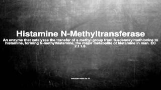 Medical vocabulary What does Histamine NMethyltransferase mean [upl. by Ahsit]