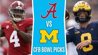 CFB Free Picks  Rose Bowl Michigan vs Alabama  NCAAF Picks and Predictions [upl. by Ahidam]