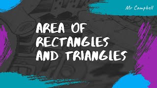 11 Maths Area of rectangles and triangles [upl. by Rosanne]