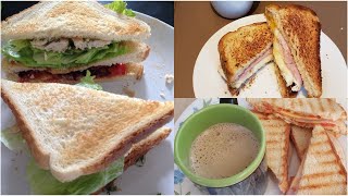 3 Easy Bread Sandwich Recipes  Egg Sandwich Chicken SandwichVegetable Sandwich  Breakfast Recipe [upl. by Attirb166]