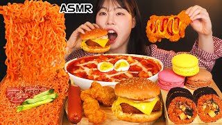 ASMR MUKBANG 편의점 직접 만든 불닭 떡볶이 양념치킨 김밥 디저트 먹방 amp 레시피 FRIED CHICKEN AND Tteokbokki EATING [upl. by Mureil835]