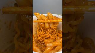 rose buldak ramen and tteokbokki together asmr koreanfood [upl. by Savinirs722]