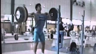 Pyrros Dimas Power Clean Slow Motion Demo [upl. by Santoro]