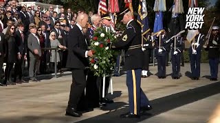 Biden Kamala Harris make first public appearance together since election as Jill looks on [upl. by Htes]