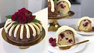 White Chocolate Raspberry Nothing Bundt Cake  CAKE STYLE [upl. by Annazus]