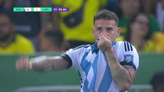 BRASIL vs ARGENTINA NICOLÁS OTAMENDI adelanta a la ALBICELESTE  CLASIFICATORIAS 2026 🇧🇷⚽🇦🇷 [upl. by Akerdna]