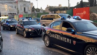 X3 ALFA ROMEO GIULIA RADIOMOBILE ROMA CARABINIERI IN SIRENA E EMERGENZA [upl. by Mailiw57]