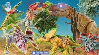 Biggest Pentaceratops VS Triceratops  Mattel Toys Collection  Indoraptor  Spinosaurus [upl. by Linell910]