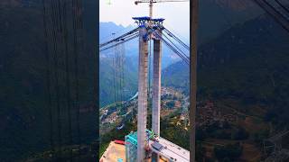 GUIZHOU📍 MOST BEAUTIFUL BRIDGE CONSTRUCTION  HUAJIANG GORGE BRIDGE architecture amazing [upl. by Alsi]