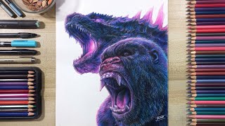 Drawing Godzilla x Kong  Fame Art [upl. by Lucrece]