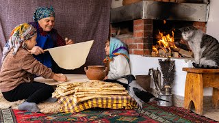 Baking Traditional Azerbaijani Flatbreads in Wood Oven [upl. by Krystal]