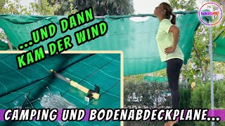 Windschaden am Wohnmobil 🙈 Bodenabdeckplane verlegen auf dem Campingplatz ⛺️  dann kam Wind 💨 [upl. by Etnomed19]