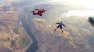 Friday Freakout Sketchy Wingsuiter Almost Kills Group Of Skydivers [upl. by Tess]