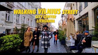 Walking VILNIUS Street City Center Lithuania 2021  4K Walking Tour Vilnius City [upl. by Dleifyar]