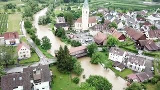 Drohnenaufnahmen Hochwasser Eriskirch [upl. by Leonard960]