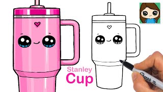 How to Draw a Stanley Quencher Tumbler Cup [upl. by Aelyak]