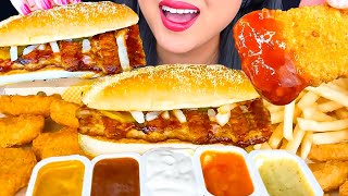 EATING MCDONALDS MCRIB SANDWICH amp FRIES  MUKBANG  FOOD SOUNDS [upl. by Elleinnad204]