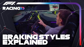 Braking Styles In F1 Explained  F1 TV Racing ID [upl. by Annaillil621]