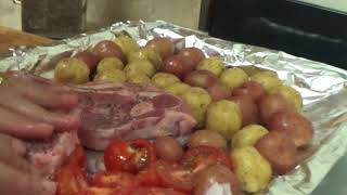 Lamb chops with potatoes in oven [upl. by Aztilay]