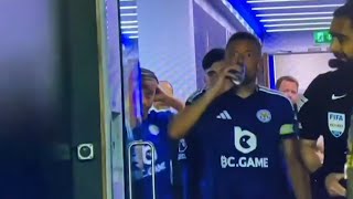 Jamie Vardy downs a can of RedBull at halftime [upl. by Fronniah]