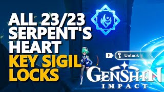 All The Serpents Heart Key Sigil Locks Seals Genshin Impact Locations [upl. by Janet841]