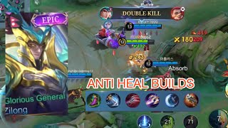 ZILONG 1 SHOT ANTI HEAL BUILDZILONG TOP GLOBAL BUILDMLBB [upl. by Sivla701]