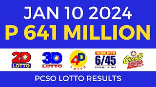 Lotto Result January 10 2024 9pm PCSO [upl. by Manly]