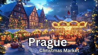 Prague Christmas Market 2024  Christmas Lights Walking Tour in 4K HDR [upl. by Latrell]