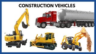 Different Types Of Construction Vehicles For Kids  Learn Construction Transport Names And Sounds [upl. by Afas]