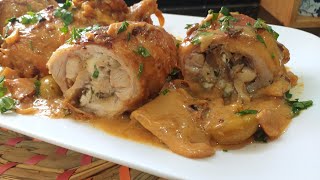 افخاذ دجاج محشية بطريقة مبسطة cuisses de poulet farcie [upl. by Melosa]