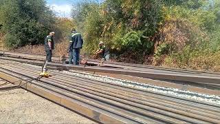 Thermite Welding Rail For New Crossing on The Sierra Northern Railroad Sonora CA [upl. by Chard715]