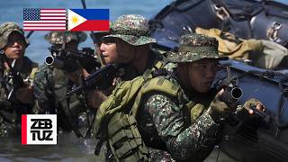 US amp Philippine Marines in Amphibious Assault During Military Exercise [upl. by Wernda]