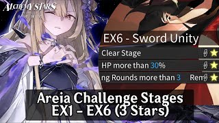 Alchemy Stars Areia all Challenge Stages EX1 EX2 EX3 EX4 EX5 amp EX6 3 Stars [upl. by Ekyt]