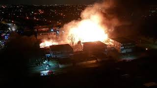 Drone captures Manor High School fire [upl. by Cacilie]