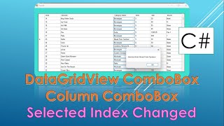 C Data Grid View  Combo Box Selected Index Changed Event Handler  2024 [upl. by Dnomyar]