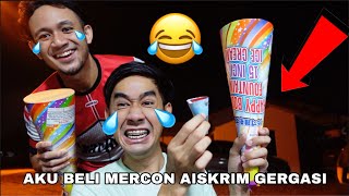 AKU BELI MERCON AISKRIM GERGASI 😂 [upl. by Elocan736]