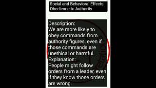 Obedience to Authority Social and Behavioral Effects psychology facts about human behaviourampthoughts [upl. by Muslim]