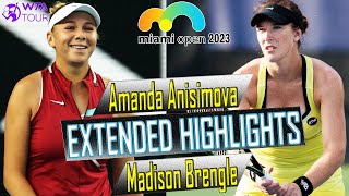 Amanda Anisimova vs Madison Brengle Highlights  Miami Open 2023 [upl. by Jamill385]