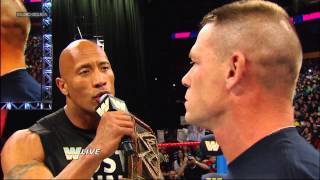 The Rock and John Cena are eager for their clash at WrestleMania 29 Raw March 4 2013 [upl. by Akessej475]