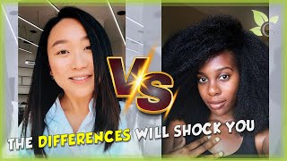 The difference between AFRO and EAST ASIAN hair [upl. by Helprin]