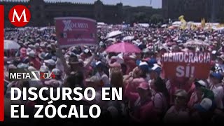 Xóchitl Gálvez y Santiago Taboada dan discurso en marcha de la Marea Rosa [upl. by Nylarahs]