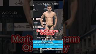 Moritz Wesemann Of Germany Round 4 Dive 207CBack 3 12 Somersaults sports diving shorts [upl. by Akeemaj]