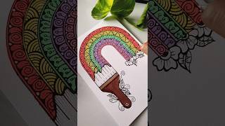 Draw an easy mandala with me 🖌️🌈✨ art shortsvideo pastel colors drawing trending rainbow [upl. by Kerwon694]